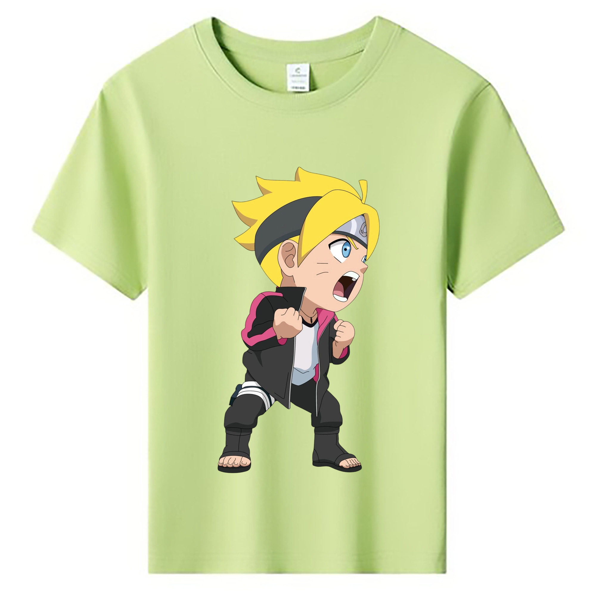 （画像用） NARUTO -ナルト- うずまき ボルト Uzumaki Boruto 綿100％キッズTシャツ（フロントプリント）